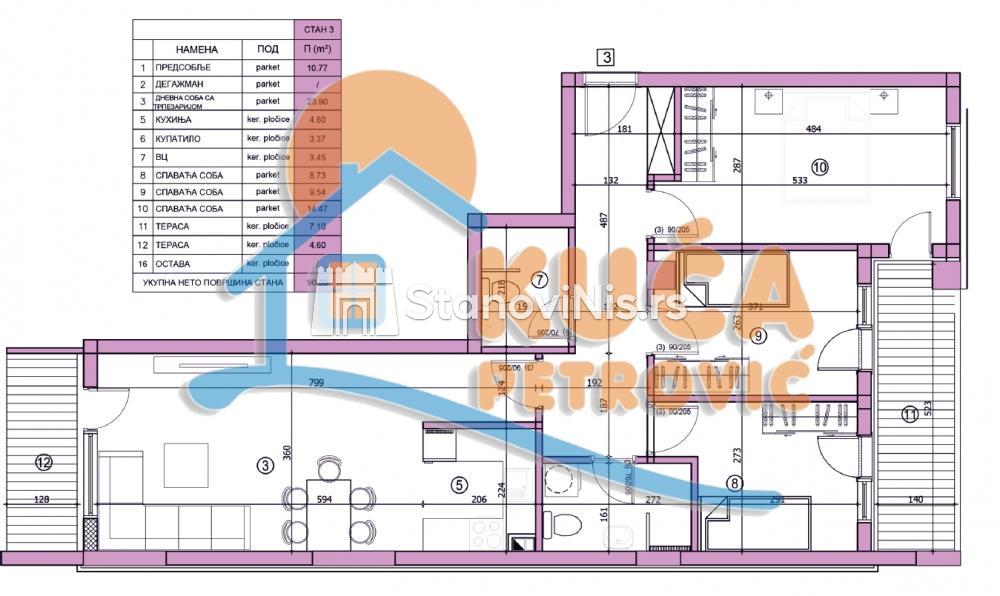 Slika 4 - Stan u zgradi, novogradnja, etažno grejanje, oglas ID p-05723