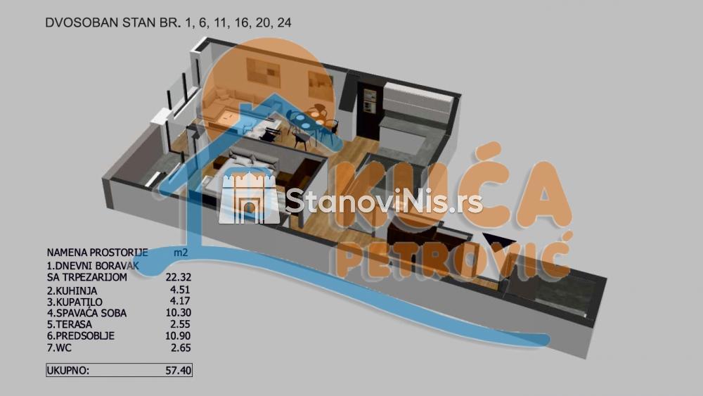 Slika 3 - Stan u zgradi, novogradnja, etažno grejanje, oglas ID p-05725