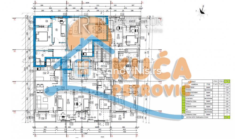 Slika 2 - Stan u zgradi, novogradnja, uknjižen, etažno grejanje, oglas ID p-010584