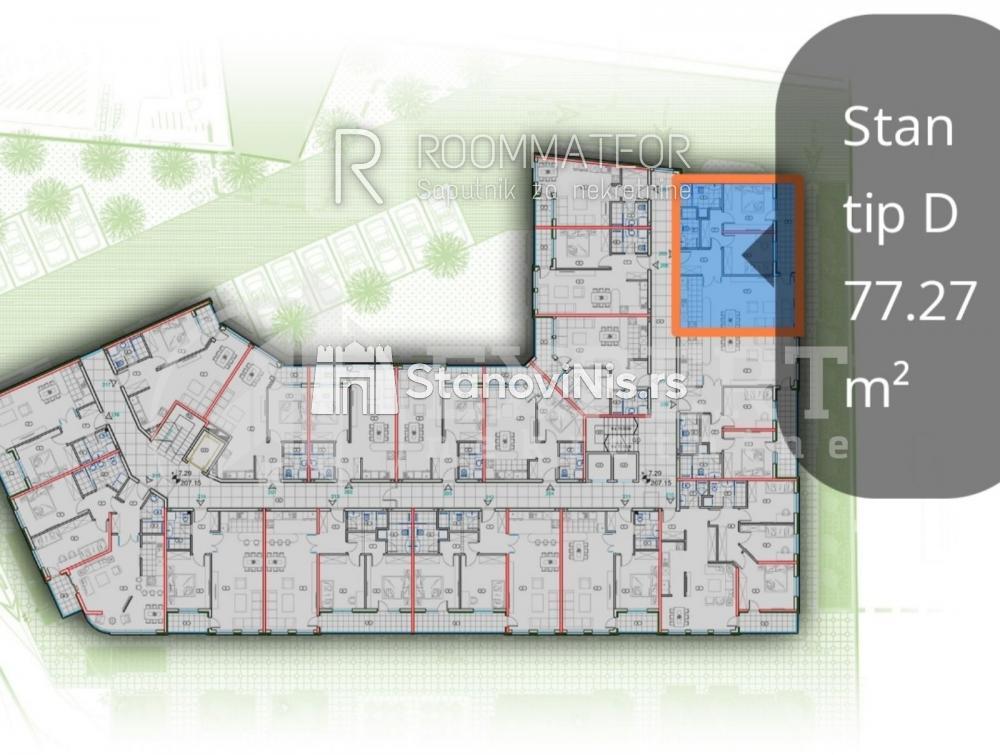 Slika 2 - Stan u zgradi, novogradnja, centralno grejanje, oglas ID p-010664