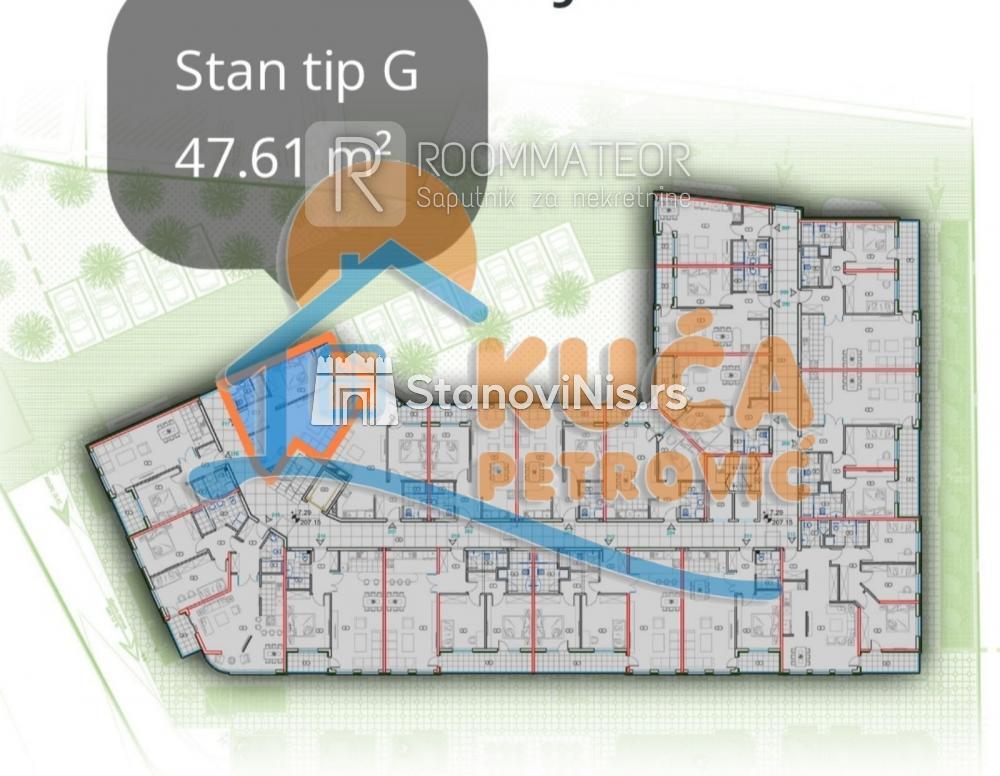 Slika 2 - Stan u zgradi, novogradnja, centralno grejanje, oglas ID p-010668