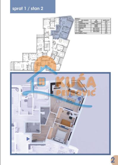 Glavna slika -Stan u zgradi, novogradnja, etažno grejanje, oglas ID p-011648