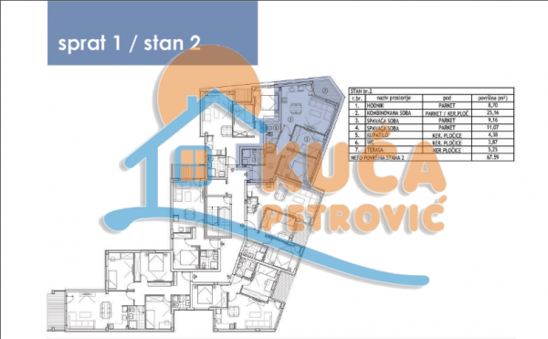 Slika 2 - Stan u zgradi, novogradnja, etažno grejanje, oglas ID p-011648