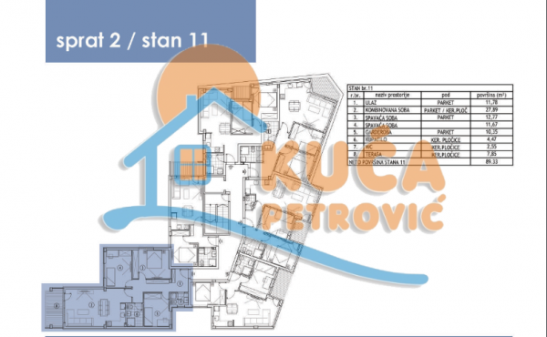 Slika 3 - Stan u zgradi, novogradnja, etažno grejanje, oglas ID p-011649