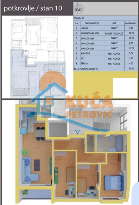 Slika 1 - Stan u zgradi, novogradnja, etažno grejanje, oglas ID p-010004