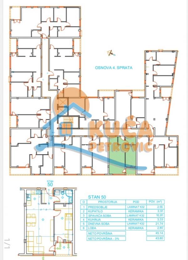 Slika 6 - Stan u zgradi, novogradnja, uknjižen, grejanje na struju, oglas ID p-012624