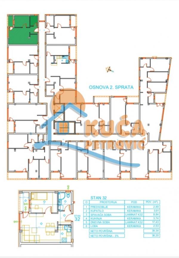Slika 6 - Stan u zgradi, novogradnja, uknjižen, grejanje na struju, oglas ID p-012620
