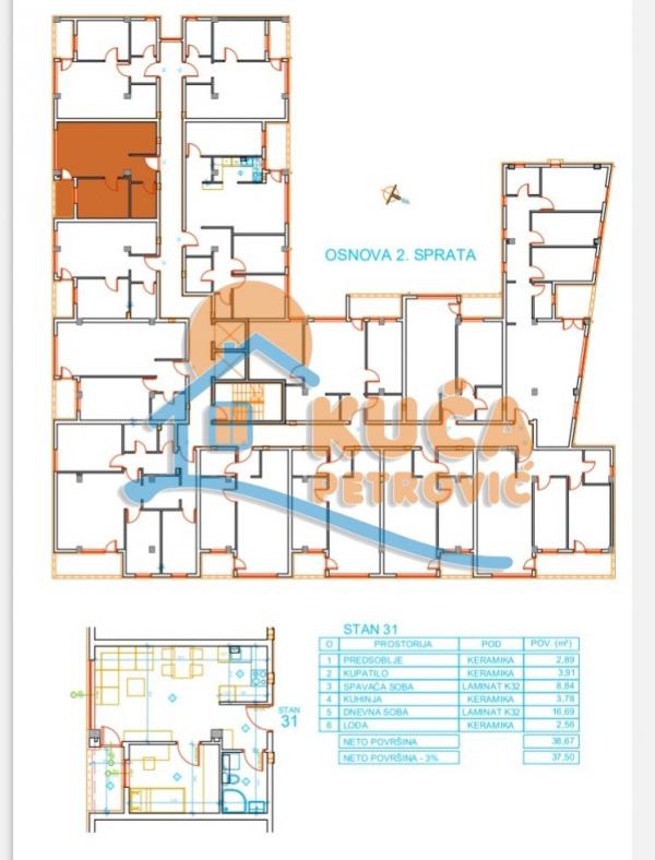 Slika 6 - Stan u zgradi, novogradnja, uknjižen, grejanje na struju, oglas ID p-012619