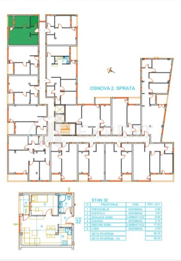 Slika 6 - Stan u zgradi, novogradnja, uknjižen, grejanje na struju, oglas ID p-012620