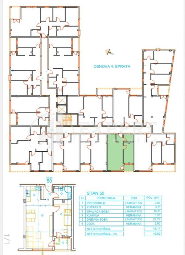 Slika 6 - Stan u zgradi, novogradnja, uknjižen, grejanje na struju, oglas ID p-012624