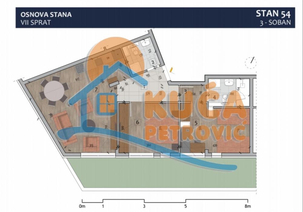Slika 3 - Stan u zgradi, novogradnja, uknjižen, centralno grejanje, oglas ID p-012987
