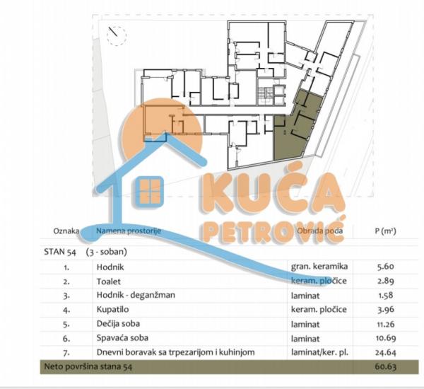 Slika 2 - Stan u zgradi, novogradnja, uknjižen, centralno grejanje, oglas ID p-012987