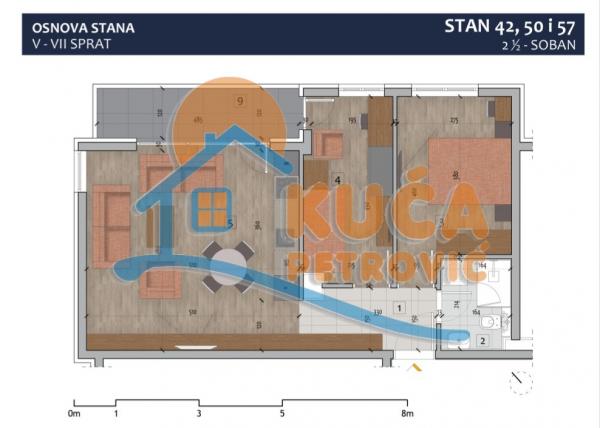 Slika 2 - Stan u zgradi, novogradnja, uknjižen, centralno grejanje, oglas ID p-012984