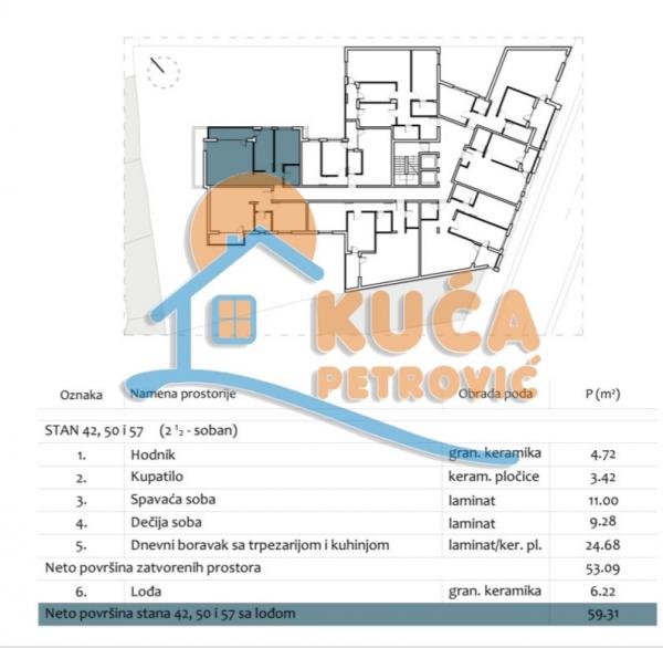 Slika 3 - Stan u zgradi, novogradnja, uknjižen, centralno grejanje, oglas ID p-012984