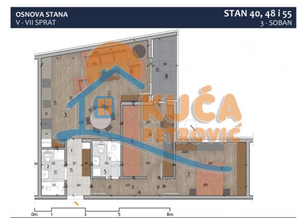 Slika 3 - Stan u zgradi, novogradnja, uknjižen, centralno grejanje, oglas ID p-012981