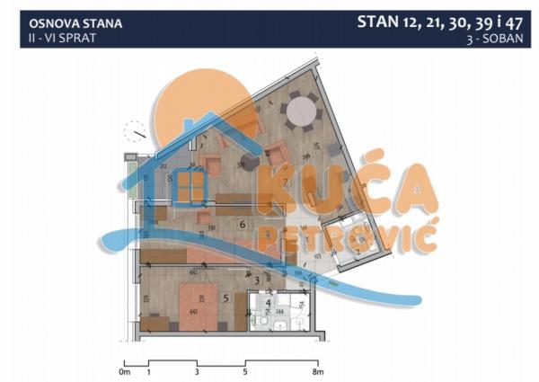 Slika 3 - Stan u zgradi, novogradnja, uknjižen, centralno grejanje, oglas ID p-012980