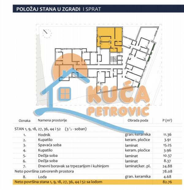 Slika 2 - Stan u zgradi, novogradnja, uknjižen, centralno grejanje, oglas ID p-012971