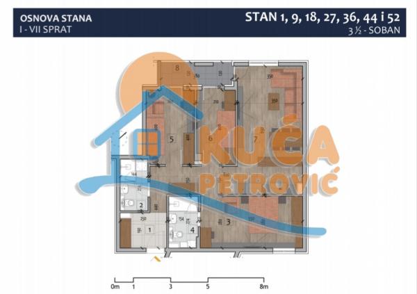 Slika 3 - Stan u zgradi, novogradnja, uknjižen, centralno grejanje, oglas ID p-012971