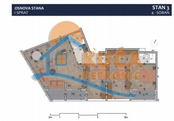 Slika 3 - Stan u zgradi, novogradnja, uknjižen, centralno grejanje, oglas ID p-012969