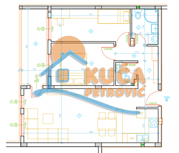 Slika 6 - Stan u zgradi, novogradnja, etažno grejanje, oglas ID p-012995