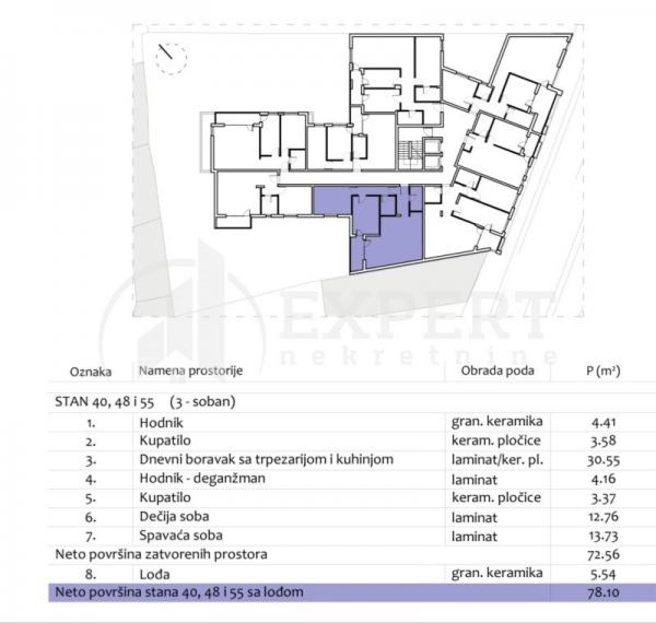Slika 2 - Stan u zgradi, novogradnja, uknjižen, centralno grejanje, oglas ID p-012981