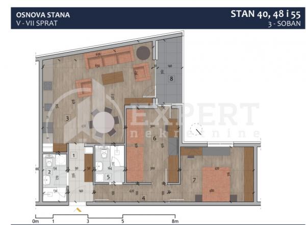 Slika 3 - Stan u zgradi, novogradnja, uknjižen, centralno grejanje, oglas ID p-012981