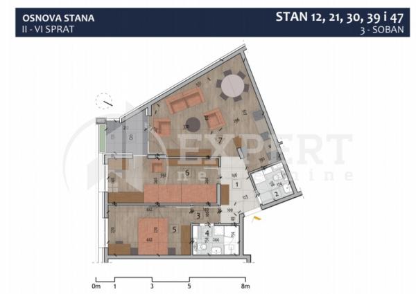 Slika 3 - Stan u zgradi, novogradnja, uknjižen, centralno grejanje, oglas ID p-012980