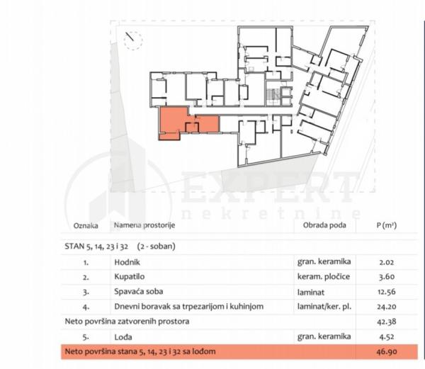 Slika 2 - Stan u zgradi, novogradnja, uknjižen, centralno grejanje, oglas ID p-012977