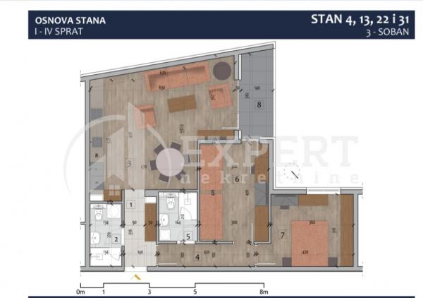 Slika 3 - Stan u zgradi, novogradnja, uknjižen, centralno grejanje, oglas ID p-012972