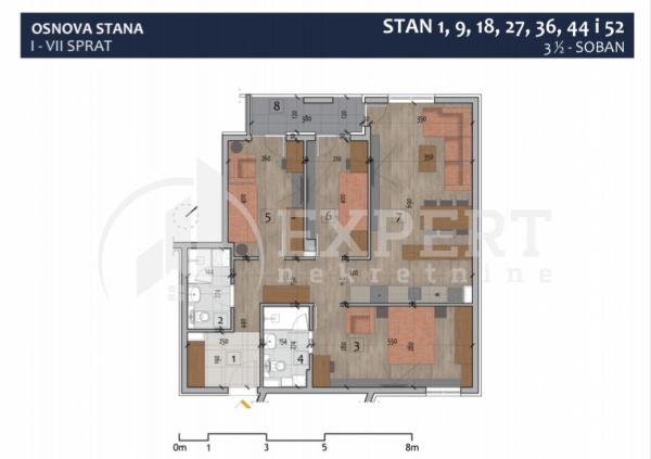 Slika 3 - Stan u zgradi, novogradnja, uknjižen, centralno grejanje, oglas ID p-012971