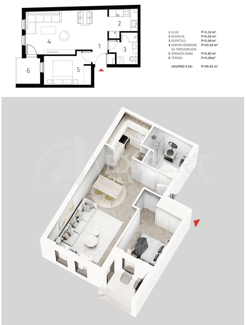 Slika 3 - Stan u zgradi, novogradnja, uknjižen, etažno grejanje, oglas ID p-013526