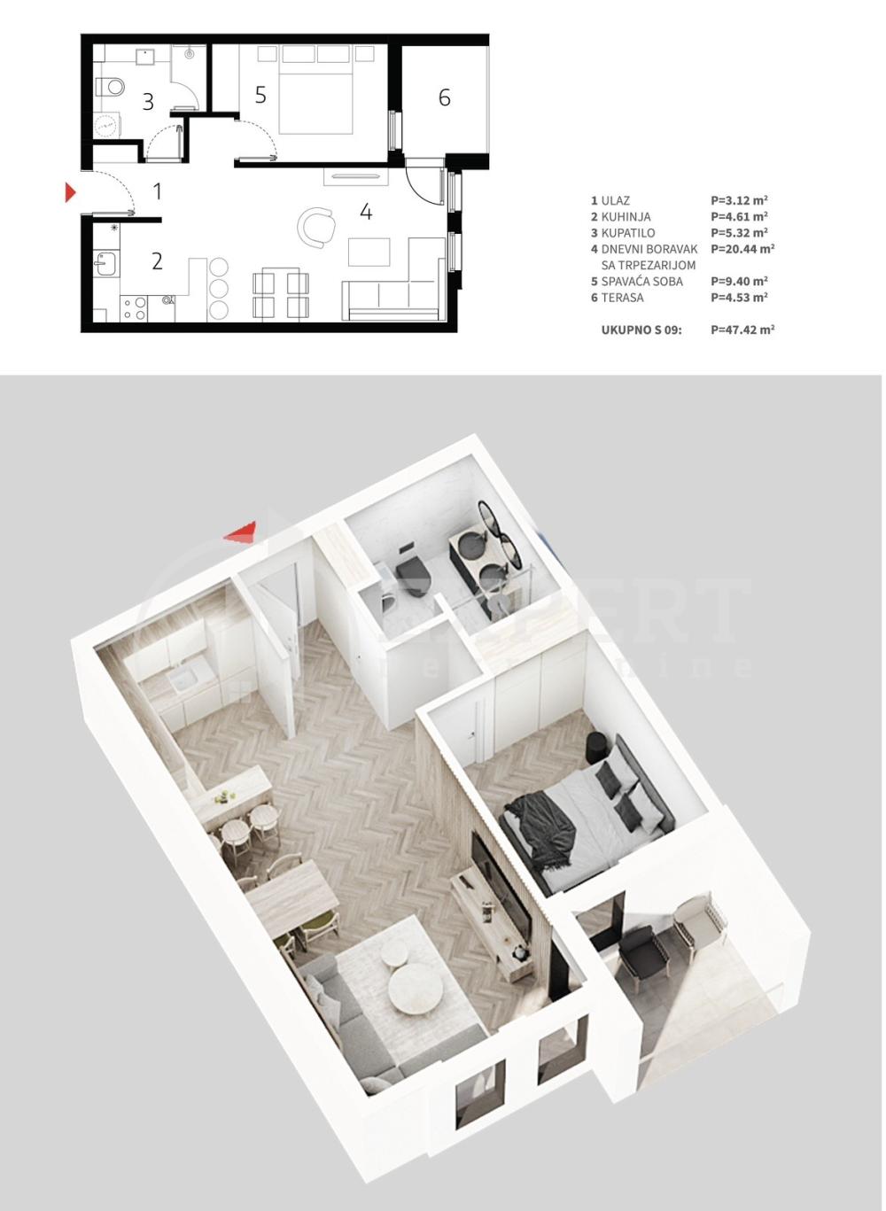 Slika 3 - Stan u zgradi, novogradnja, uknjižen, etažno grejanje, oglas ID p-013528