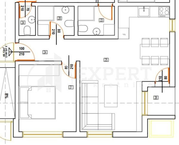Slika 3 - Stan u zgradi, novogradnja, uknjižen, grejanje na struju, oglas ID p-013823