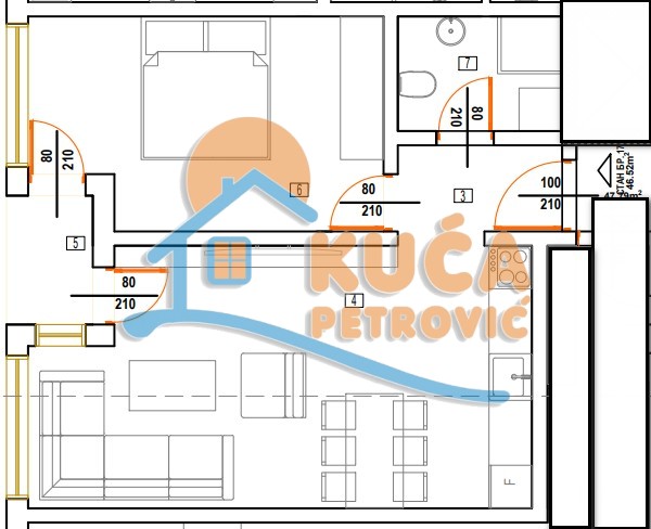 Slika 6 - Stan u zgradi, novogradnja, grejanje na struju, oglas ID p-013825