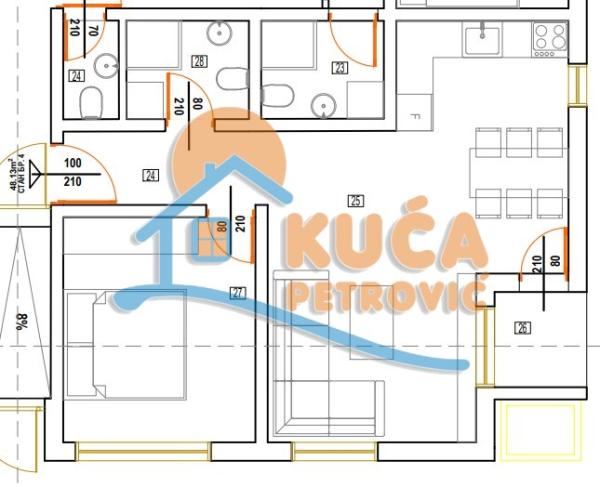 Slika 3 - Stan u zgradi, novogradnja, uknjižen, grejanje na struju, oglas ID p-013823