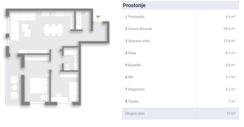 Slika 2 - Trosoban stan sa PDV-om u modernoj novogradnji koja predstavlja spoj luksuza, komfora i idealne lokacije ID#6473
