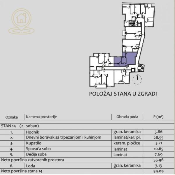 Slika 5 - Na prodaju dvoiposoban stan – 59 m², Obilićev venac, Niš