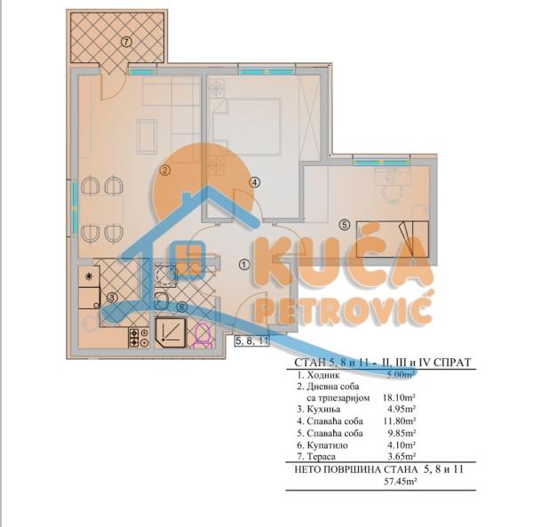 Slika 3 - Stan u zgradi, novogradnja, grejanje na struju, oglas ID p-014315