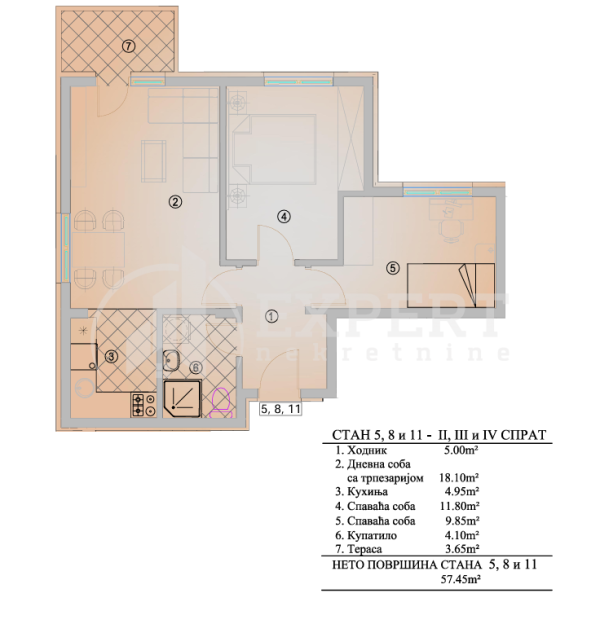 Slika 3 - Stan u zgradi, novogradnja, uknjižen, grejanje na struju, oglas ID p-014301