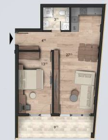 Slika 4 - Uskoro useljiv jednoiposoban stan u kvalitetnoj novogradnji sa PDV-om na ekskluzivnoj lokaciji ID#6726