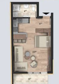 Slika 3 - Uskoro useljiva garsonjera u kvalitetnoj novogradnji sa PDV-om na ekskluzivnoj lokaciji ID#6728