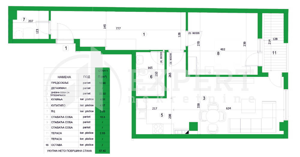 Slika 4 - Stan u zgradi, novogradnja, etažno grejanje, oglas ID p-05725