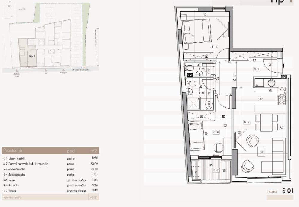 Slika 5 - Dvoiposoban stan u modernoj novogradnji sa povraćajem PDV-a na atraktivnoj lokaciji kod Čaira ID#6934