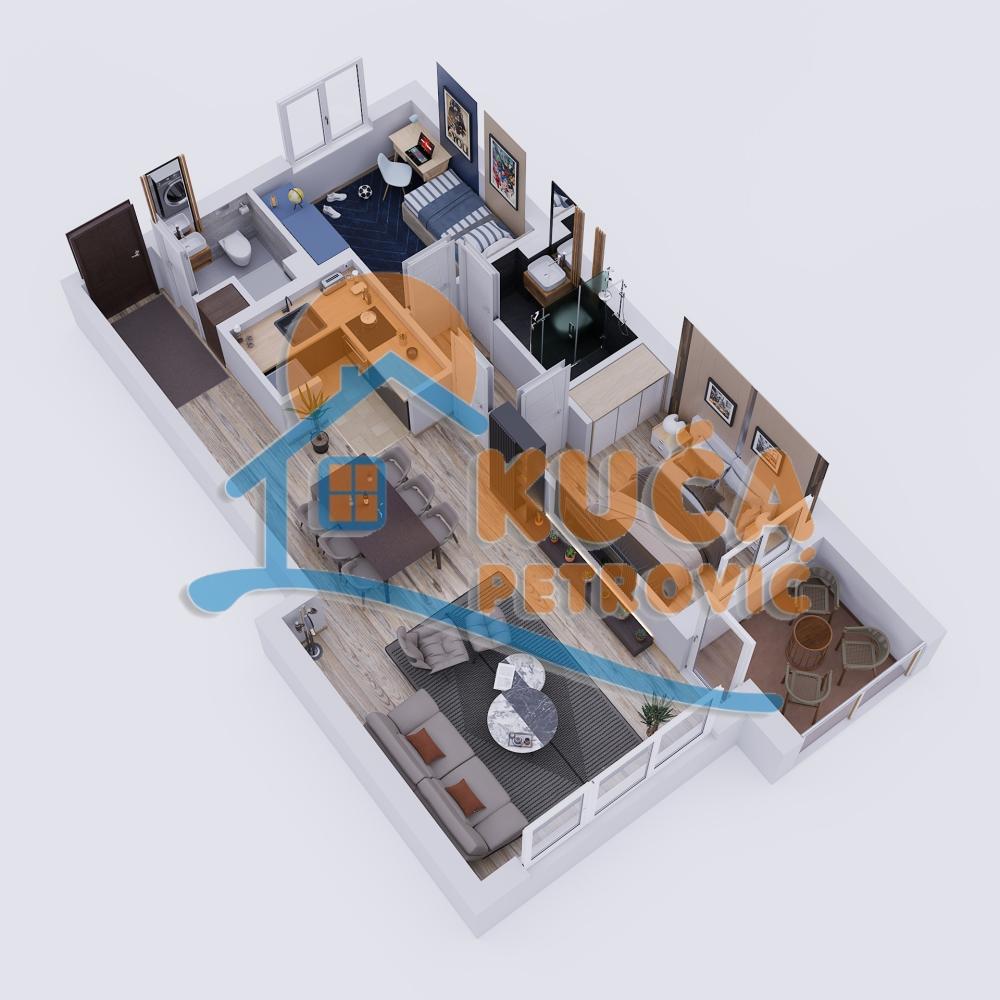 Slika 2 - Stan u zgradi, novogradnja, uknjižen, etažno grejanje, oglas ID p-014741