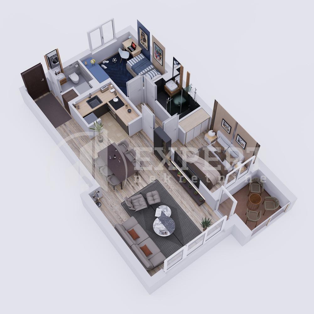 Slika 2 - Stan u zgradi, novogradnja, uknjižen, etažno grejanje, oglas ID p-014741