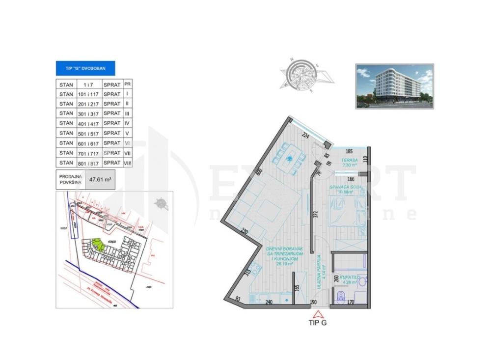Slika 1 - Stan u zgradi, novogradnja, centralno grejanje, oglas ID p-010668