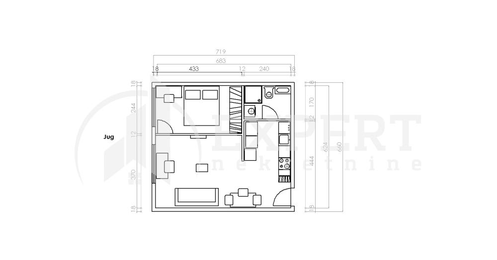 Slika 1 - Stan u zgradi, novogradnja, uknjižen, grejanje na struju, oglas ID p-014818