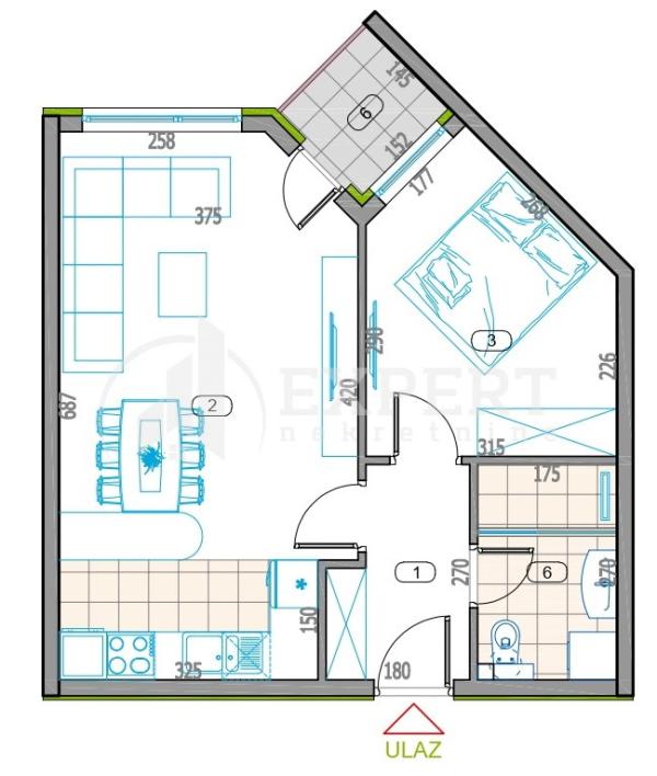 Slika 1 - Stan u zgradi, novogradnja, uknjižen, oglas ID p-014828