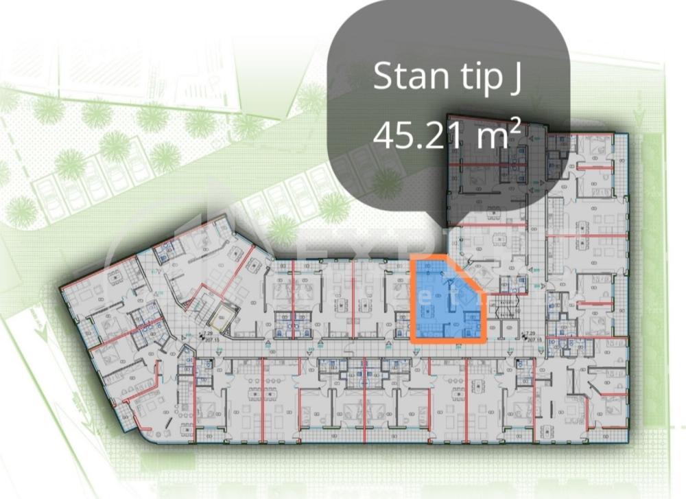 Slika 2 - Stan u zgradi, novogradnja, centralno grejanje, oglas ID p-010670