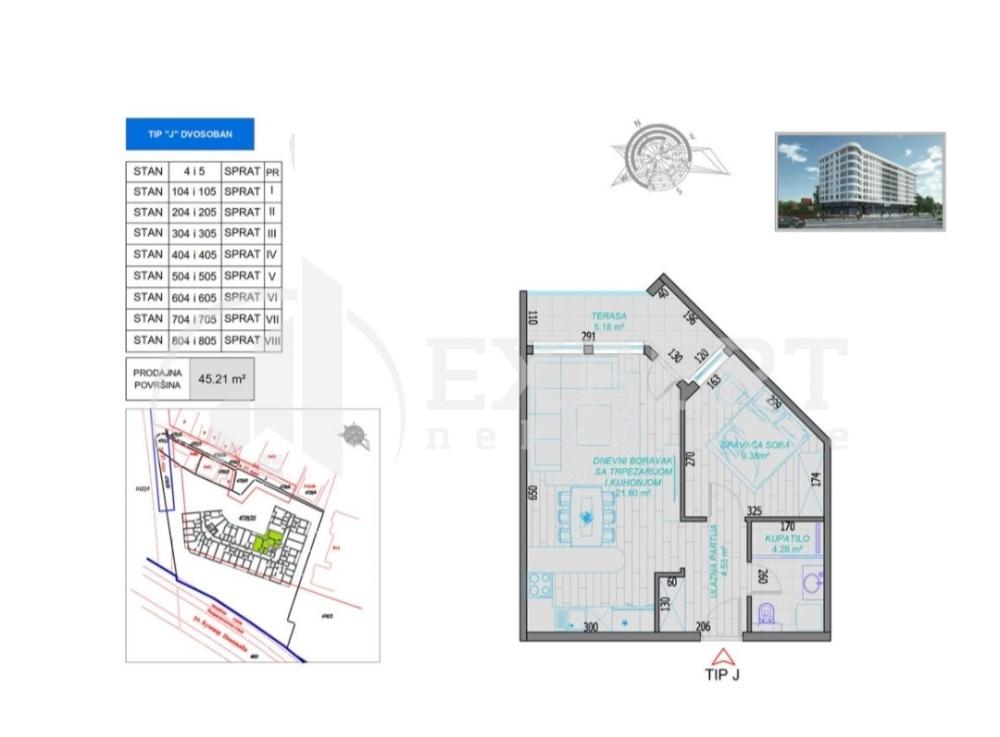 Slika 1 - Stan u zgradi, novogradnja, centralno grejanje, oglas ID p-010670